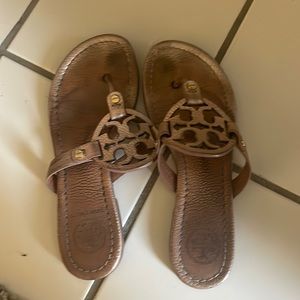 Rose Gold tory burch miller sandals